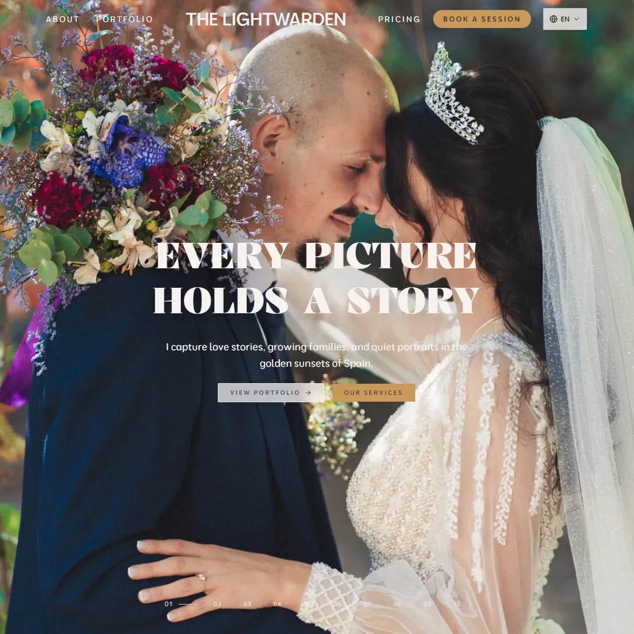 The Lightwarden - Wedding & portrait photography website in Málaga